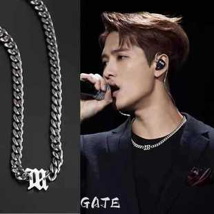 王嘉尔同款古巴项链男款百搭不掉色男士项链高级感嘻哈痞帅潮流