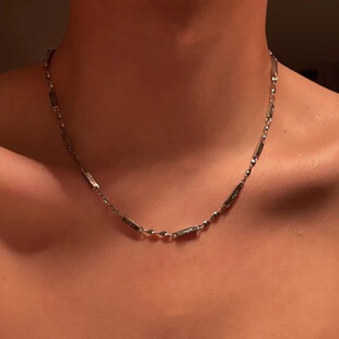 钛钢项链莫比乌斯十字锁骨项链男颈链不掉色项链男款潮流百搭项链