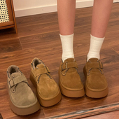 女2025年新款 秋季 乐福鞋 厚底加绒豆豆勃肯鞋 博肯棉鞋 子雪地靴子潮