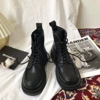 Martens, зимние тонкие утепленные ботинки на платформе в английском стиле, коллекция 2022