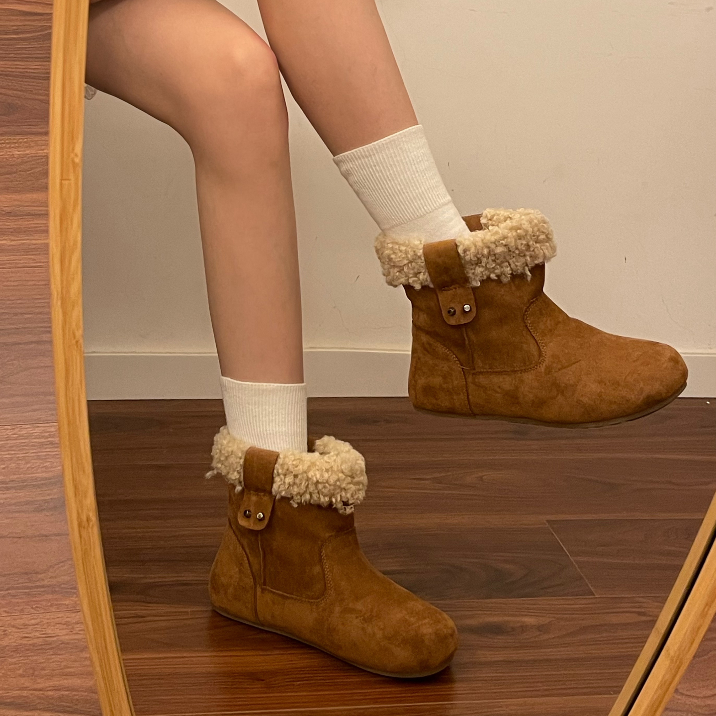 复古保暖毛绒绒雪地靴