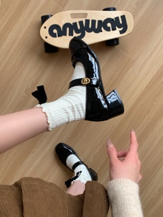 小sun家小香风扣带玛丽珍女鞋子2025新款法式单鞋低跟粗跟小皮鞋