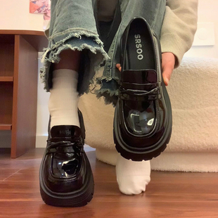学院风百搭配裙子jk制服小皮鞋女2025秋季新款日系圆头厚底乐福鞋