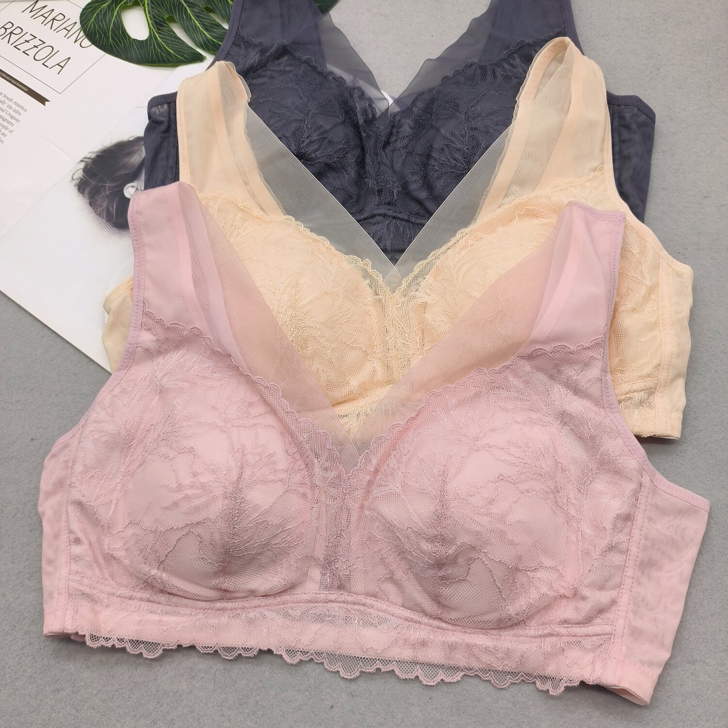 美佳美侬养护型文胸薄款背心式固定插片女内衣无钢圈无束缚健康