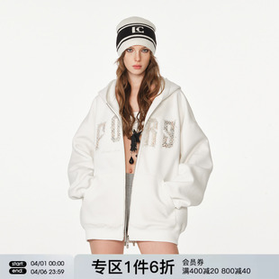 FORNINES刺绣FOR9开衫 重磅连帽衫 潮牌春秋美式 外套 卫衣男女情侣装