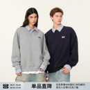FORNINES假兩件空氣層polo衫 上衣 潮牌休閑翻領(lǐng)長袖 衛(wèi)衣男女情侶裝