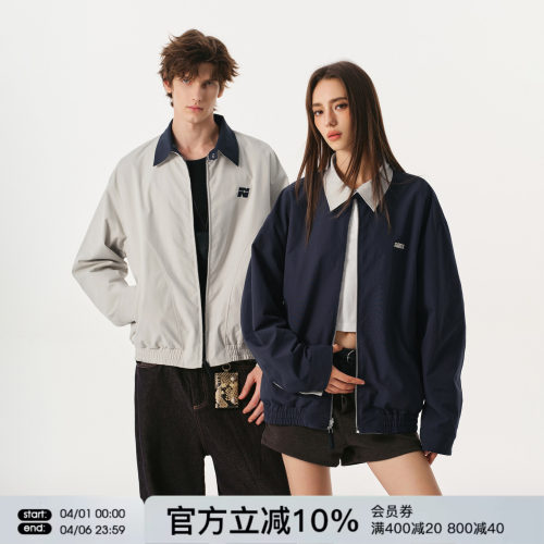 FORNINES双面穿拼接撞色夹克男款情侣上衣潮牌2026春季新款外套女