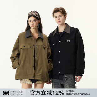 外套 复古情侣休闲工装 FORNINES巴恩风底特律夹克男女春季 潮牌美式