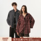 FORNINES刺绣格子长袖 格纹外套 新款 衬衫 男女情侣上衣潮牌2026春季