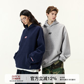 外套女上衣 潮牌情侣春秋美式 FORNINES刺绣重磅灰色卫衣男款 连帽衫