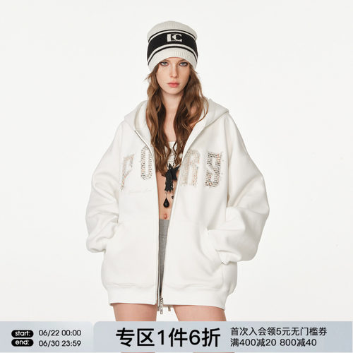 FORNINES刺绣logo开衫卫衣