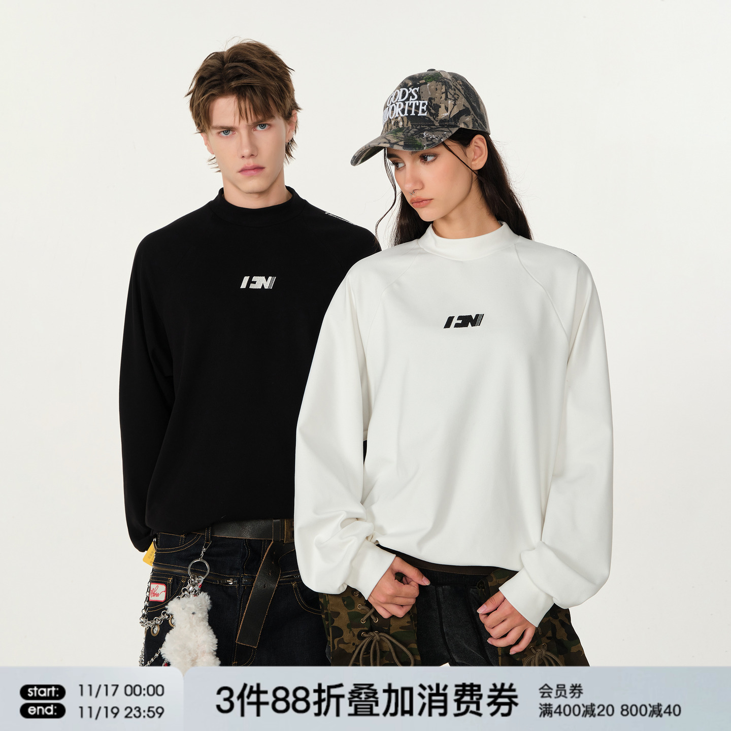 FORNINES发热德绒半高领T恤