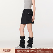 纯色A字短裙女宽松休闲黑色半身裙裤 FORNINES夏季 抽绳短裤 裙潮牌