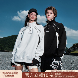 厚外套女 潮牌秋冬情侣美式 王奕同款 FORNINES立领重磅加绒卫衣男款