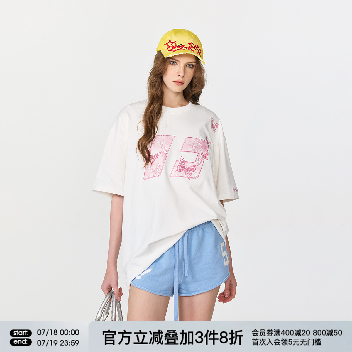 FORNINES蝴蝶刺绣纯棉T恤