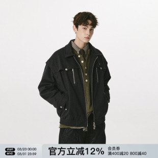 夹克女 情侣宽松呢料工装 FORNINES复古翻领毛呢外套男款 潮牌春秋季