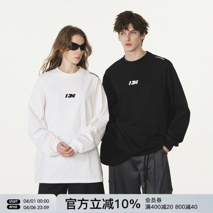 FORNINES重磅纯棉刺绣长袖 T恤男情侣上衣潮牌内搭卫衣春秋打底衫