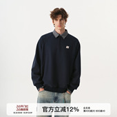 休闲翻领半拉链长袖 春季 上衣 卫衣男女情侣装 FORNINES假两件polo衫