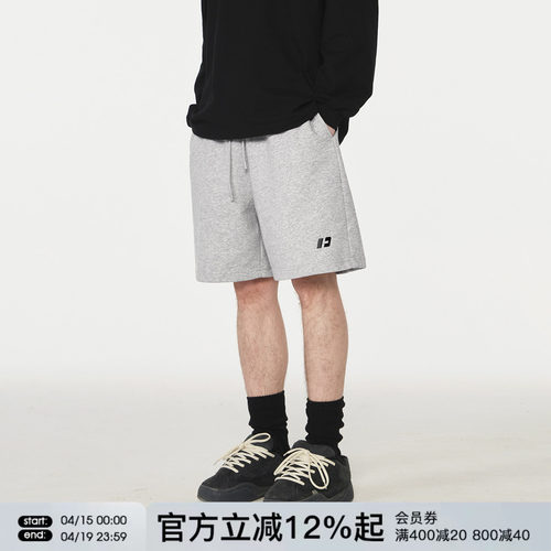 FORNINES刺绣logo运动五分卫裤