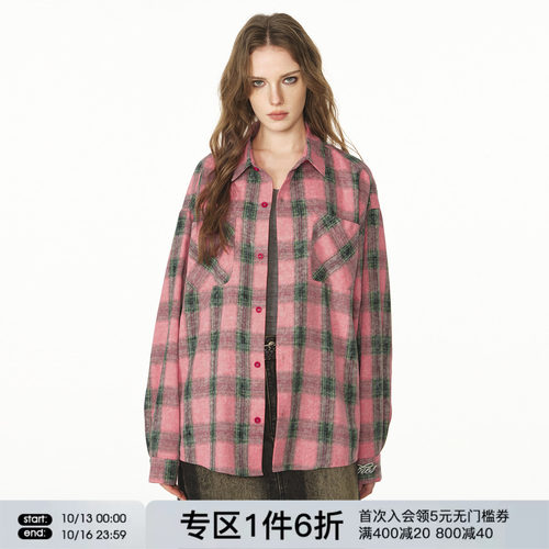 FORNINES撞色格子衬衫