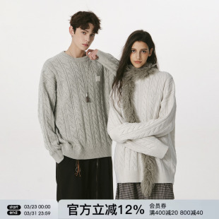 毛线衣 女情侣款 FORNINES含绵羊毛简约慵懒毛衣男款 秋冬宽松针织衫