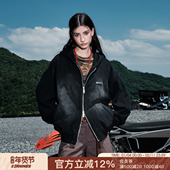 卫衣男潮牌美式 FORNINES水洗做旧双拉链重磅短款 连帽开衫 复古外套