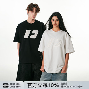 半截袖 T恤男女情侣上衣潮牌2026夏季 FORNINES贴布绣重磅纯棉短袖