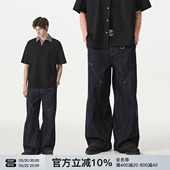 子宽松阔腿直筒长裤 FORNINES莱赛尔原牛明线牛仔裤 通勤裤 春季 男款