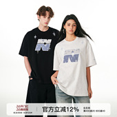 半袖 FORNINES贴布刺绣重磅纯棉短袖 T恤男女情侣上衣潮牌2026夏季