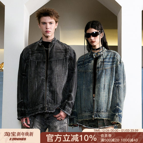 FORNINES重磅骨位机甲感牛仔夹克