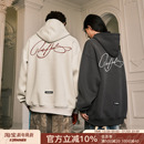 FORNINES花体刺绣重磅卫衣男女潮牌连帽衫 加绒厚外套 秋冬情侣美式