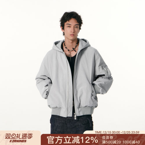 FORNINES简约连帽棉服男款工装外套女冬季夹克棉衣情侣棉袄防寒服