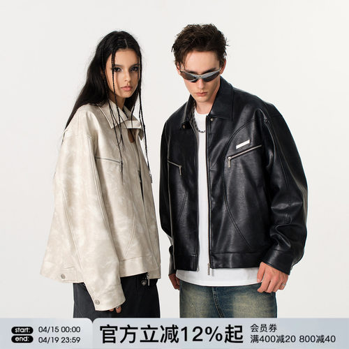 FORNINES复古机车皮夹克