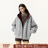 FORNINES微短款 撞色刺绣双拉链开衫 卫衣男女潮牌情侣连帽通勤外套