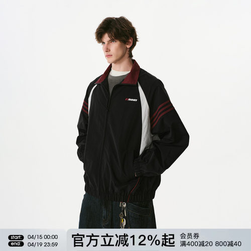 FORNINES撞色拼接立领运动夹克男女2026春季新款情侣衣服潮牌外套