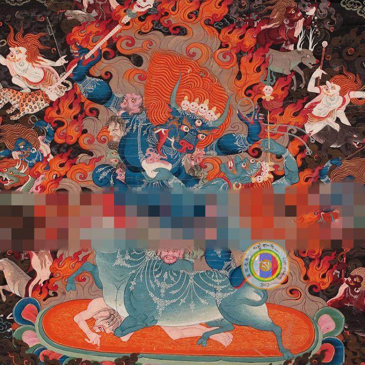 原尺寸复制护法神唐卡 阎魔 外阎罗法王消除违缘 效果好如临原画