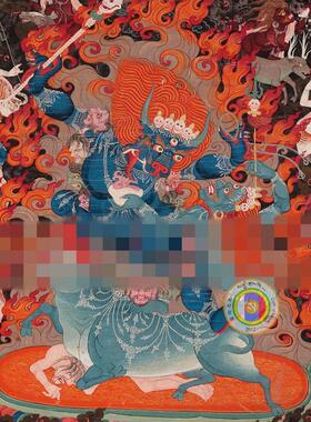 原尺寸复制护法神唐卡 阎魔 外阎罗法王消除违缘 效果好如临原画