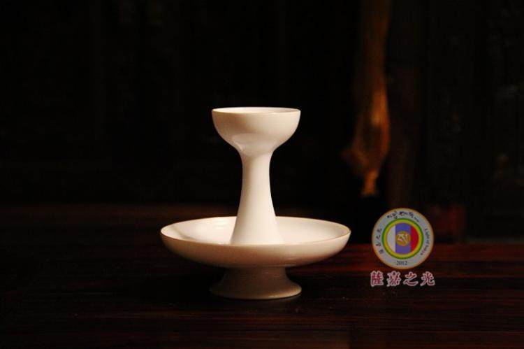 〓萨迦之光 手造〓景德镇高温烧制甜白釉 护法杯 金饮 全手工敬制