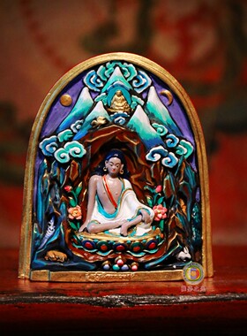 景德镇手绘米拉日巴噶举擦擦摆件