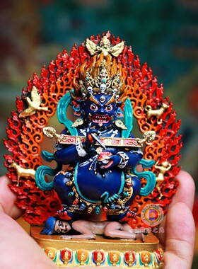 铜祝福民族风手绘摆件萨迦大黑天