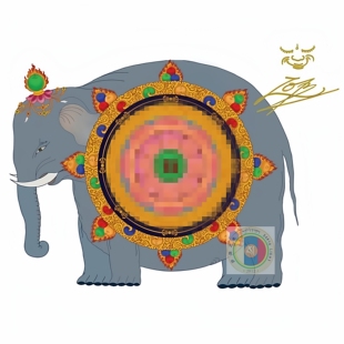 〓萨迦之光〓 增益福德象宝轮 防水贴纸 覆膜不褪色 好运吉祥轮