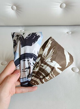 人字纹秘境宽边发箍女高颅顶压发不勒头印花发箍小众几何图案头箍