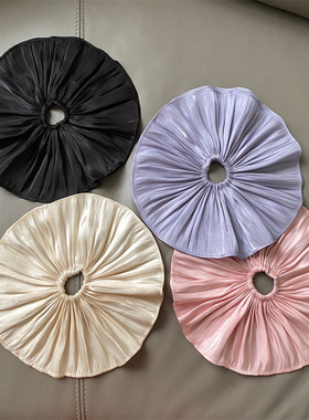 网红超大号发圈人鱼珠光褶皱双层大肠圈高级感发绳法式小众头花女