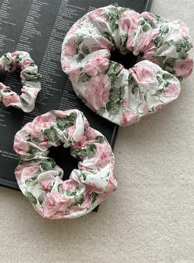 英国Liberty利伯缇发圈棉布夏天小众手工大肠圈法式玫瑰头花发绳