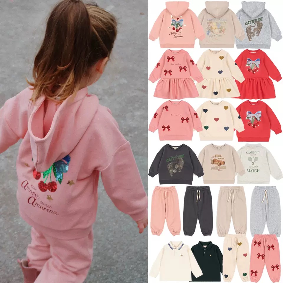 部分现货!i儿童套装男女童宝宝春秋拉链外套卫衣卫裤运动两件套