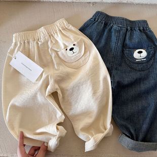 Rokukubocho26夏款男童防蚊裤夏季冰凉牛仔裤童裤织里童装