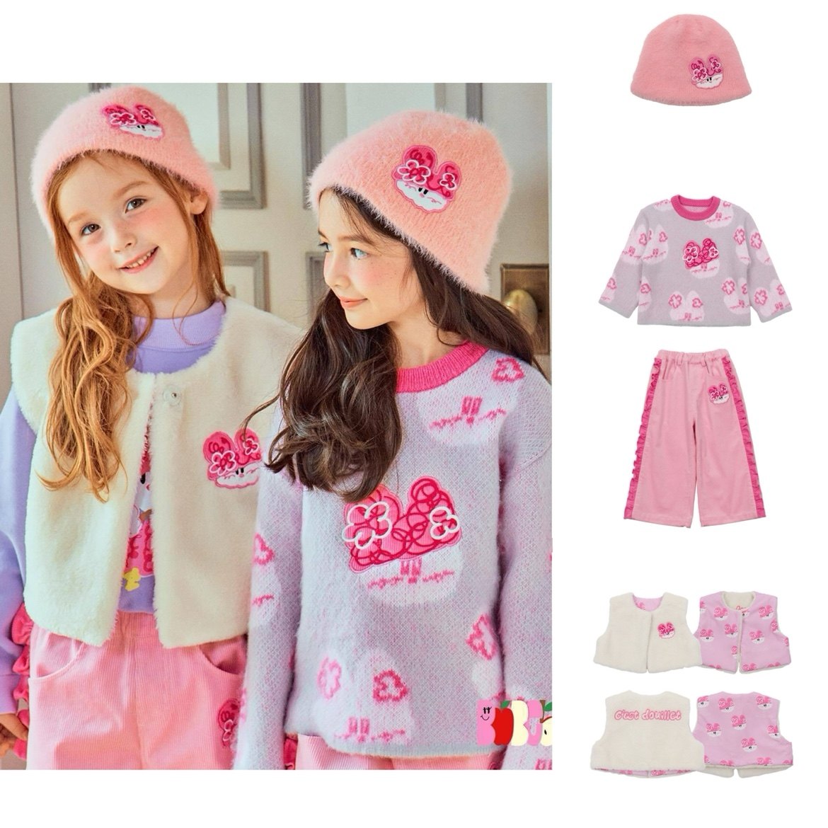 加绒！现货！韩国婴儿宝宝女童紫色粉色绒绒兔加绒卫衣裤子套装,童装/婴儿装/亲子装,套装,淘宝优惠券,粉丝福利购,淘宝优惠卷