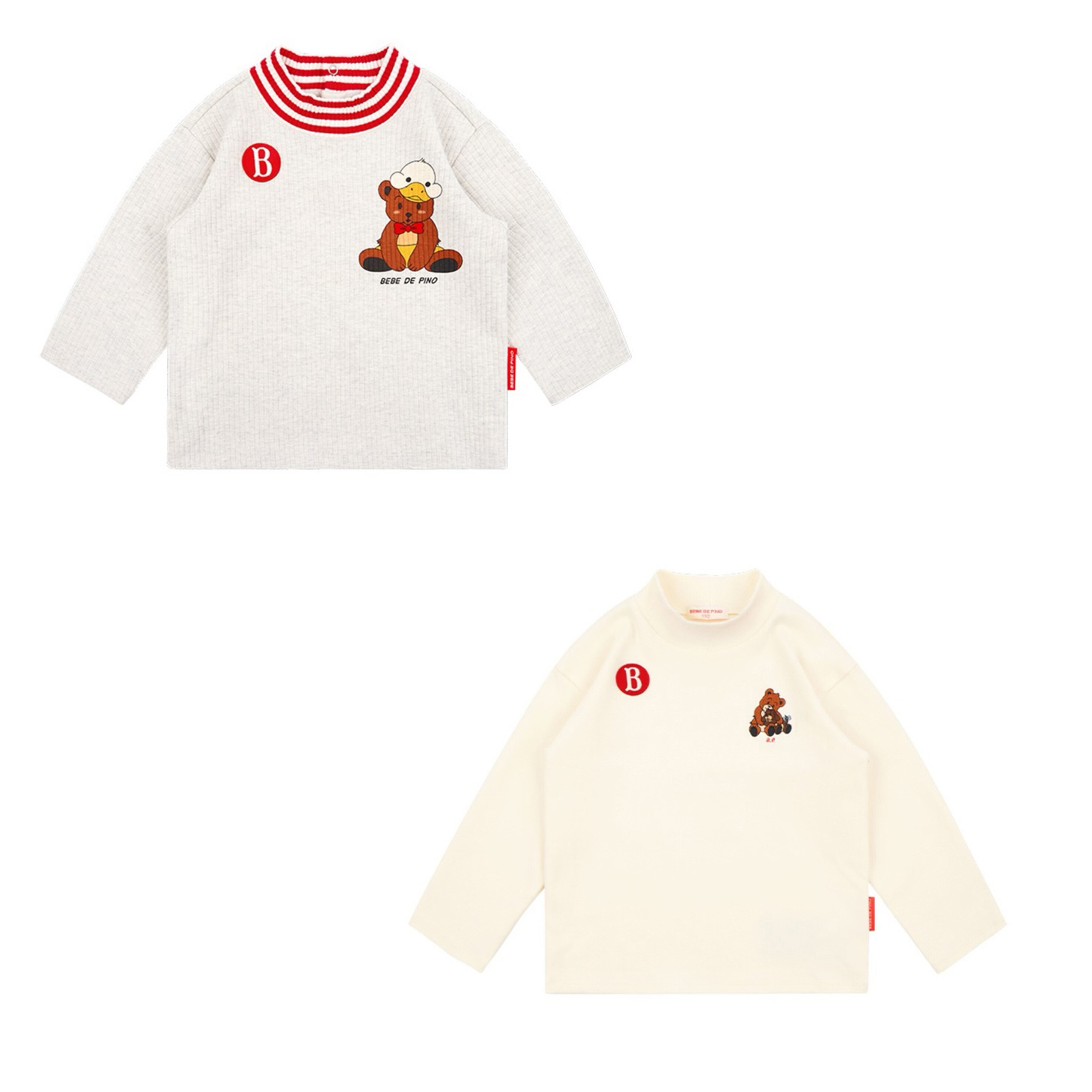 现货！ins婴儿宝宝男女童小熊小熊半高领长袖T恤打底衫百搭基础款,童装/婴儿装/亲子装,T恤,淘宝优惠券,粉丝福利购,淘宝优惠卷