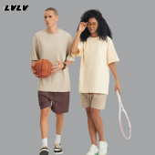 ins T恤纯色体恤圆领宽松阿美咔叽男女打底衫 美式 复古重磅纯棉短袖