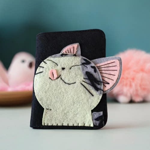 起司猫卡包不织布手工DIY材料包